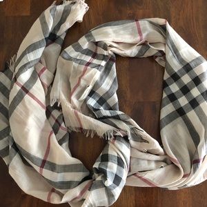 Burberry Giant Print Wool & Silk Scarf